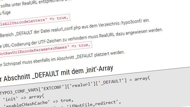 TYPO3: RealUrl mit arabischen & chinesischen Zeichen