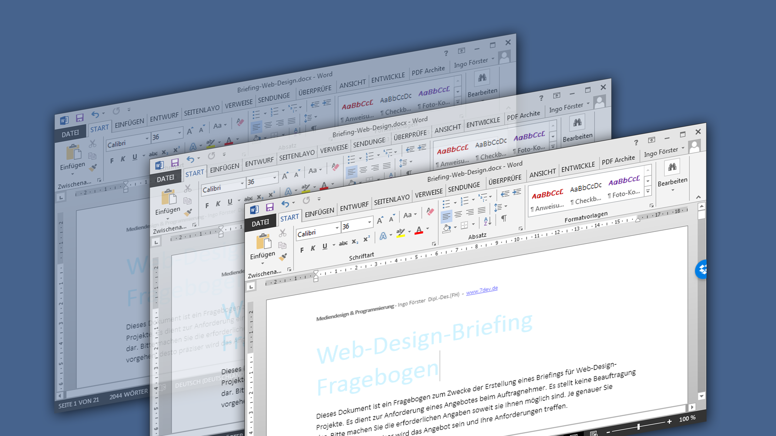 Web-Design-Briefing Word-Vorlage